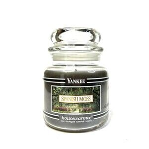 HTF Yankee Candle Spanish Moss Black Band White Label Retired Super Rare
